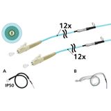 OpDAT VIK Universal cable 12xOM3, LC-LC, 75 m, one-sided pulling aid I