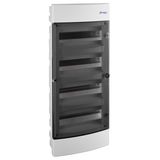 Flush-mounted enclosure 4-rows, 48MW, IP40, transparent door