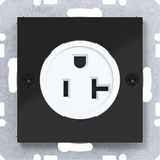 Wall socket USA/CANADA NEMA 5-20 R, screw class, A.x/C.x, black glass