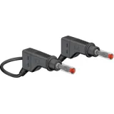 Measuring lead with (4 mm plug, spring-loaded, straight) to (4 mm plug, spring-loaded, straight), 500 mm, black, silicone, 1.0 mm², CAT II, 66.9406-05021