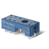 Socket for printed mounting of relays 41.52, 41.61, 41.81, with metal latch; Blue; 10A