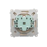 IP44 single socket outlet with frame seal - same color flap&frame, module, 16A, quick connection, black matt