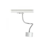 PIXIE on goose neck for 3-circuit tracks silver grey chrome 230V LED GX53 7W