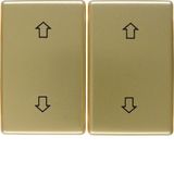 Rockers with imprinted symbol arrows, Arsys, gold metal