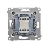 Single contact push button illuminated without pictogram, (module), 16AX, Screw, Silver matt, metalic