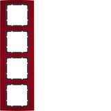 Frame 4gang, B.3, al. red/ant. matt, al. anodised