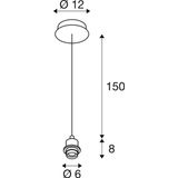 FENDA, E27 Pendulum suspension without screen, chrome