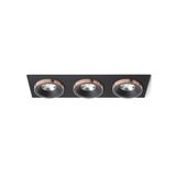 SHARM SQ III recessed black/black copper 230V LED 3x10W 24° 3000K