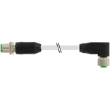 M12 male 0° / M12 female 90° A-cod. PUR 4x0.75 gy UL/CSA 1.5m