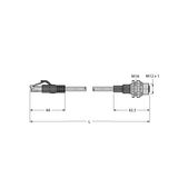 Industrial Ethernet Cable Extension Cable   RJ45S-FKSDD-4414-10M