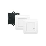 All-in-one kit containing a lighting micromodule + 2 wireless light switches Mosaic with Netatmo