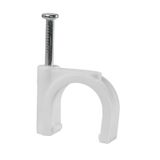 FLOP-20 cable holder with nail, for round cable, ⌀20mm, white, nail: 3x42mm