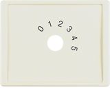 Centre plate imprint "0-1-2-3-4-5" f. small sound system, arsys, white