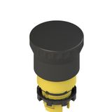Black mushroom pushbutton, push-pull