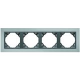 FOUR-GANG FRAME CHROME/GRAY