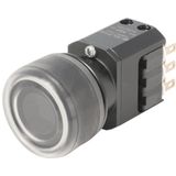 3-position enabling switch with rubber cap, 3 N.O.+3 N.C, Faston terminals 2.8x0.5
