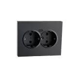 OUTLET FLUSH MOUNTED DOUBLE W/USB-C 1,5 BOX BLACK 6-PACK