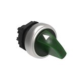 Illuminated selector switch actuator Ø22mm Platinum series chromed plastic, 2 position, 0 - 1. Green