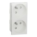 2xFrench socket 45є 2P+E screwless