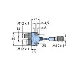2-Way Splitter PVC Cable Jacket, Thin   VB2-RKC572-0.3M-FKM-FSM
