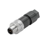 Field attachable connector, M12