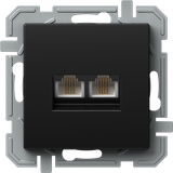 SOCKET TEL KS DOUBLE 2x RJ11 6/4 BK XO 4417215