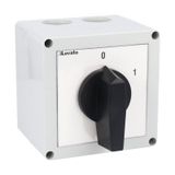 Enclosed rotary cam switch 7GN series, ON-OFF switch 3 poles 40A in plastic enclosure 110X110mm with black handle