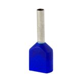 Double insulated sleeve terminal HI 2x0.5/8-ni blue, Al/Cu