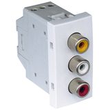 FEMALE RCA SOCKET 3 OUTPUTS - 1 MOD WHITE