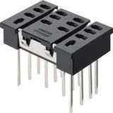 PT  1023M Relay Socket, Square, 14 Pins, Back-Mounting, Wrapping Terminals PT  1023M