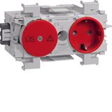 Socket-outlet+Surge Wago f-mount red
