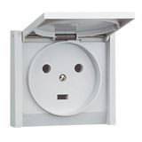 Socket outlet Plexo - IP 44 - 20 A - 2P+E - flush mounting - grey