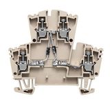 Component terminal block, Screw connection, dark beige, 2.5 mm², 400 V, 400 V, Number of connections: 4, Number of levels: 2, TS 35