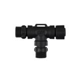 T-connector M16, IP67, 2x socket without nut, 1x plug with nut, 2pins