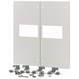 XM2N44F08C-XMV Front plate, 2xNZM4, 3p, fixed with mechanical interlock, W=800mm, grey