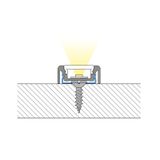 Attached aluminum profile PE 19x8mm White diffuser 3m