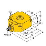 Inductive Sensor With Extended Switching Distance   NI75U-Q80-AN6X2-H1141
