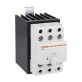 Solid state relay complete with heatsink, three-phase (3 controlled), 25A, 4...32VDC, screw terminals