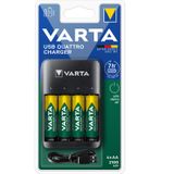 VARTA 57652 101 451 Value USB Quattro Charger incl. 4x AA 2100mAh BL1