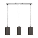 LIZ III 60 pendant black glass/chrome 230V LED E27 3x15W