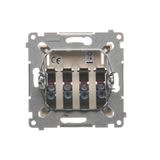 Double intermediate switch, (module), 10AX, quick connection, cream white/electro white