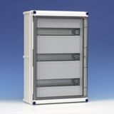 Encl. hinged cover+top head rail 3 slots, closed