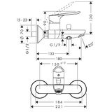 Logis E bath mixer, chrome