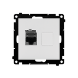 Single shielded computer socket RJ45 category 6 with anti-dust cover, light gray matt