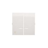 Double button with light indicator box for switches and push buttons, antibacterial white