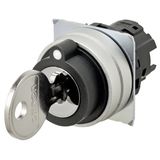 Selector A22NZ Ã˜22, Key type S, 3 position, bezel brushed M, AUTO RESE A2270642G