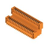 PCB plug-in connector, male header, Flange, THT solder connection, 3.50 mm, Number of poles: 34, 180°, Solder pin length (l): 3.2 mm, tinned, orange, Box