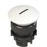Spring-return white mushroom pushbutton with marking