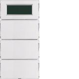 S.1/B.3/B.7 Push Button 3-gang, with Thermostat/Label, White/Polar Whi