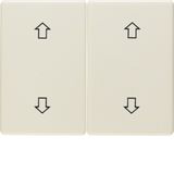 Rocker 2gang imprinted arrows symbol, arsys, white glossy